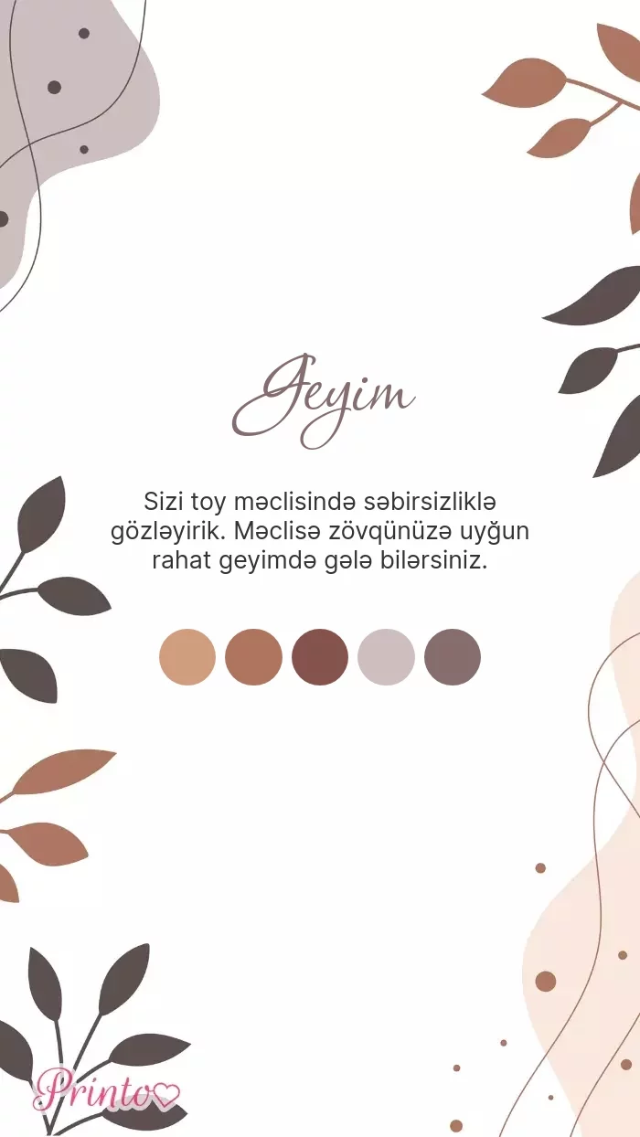 Toy geyim qaydası - Şablon 1