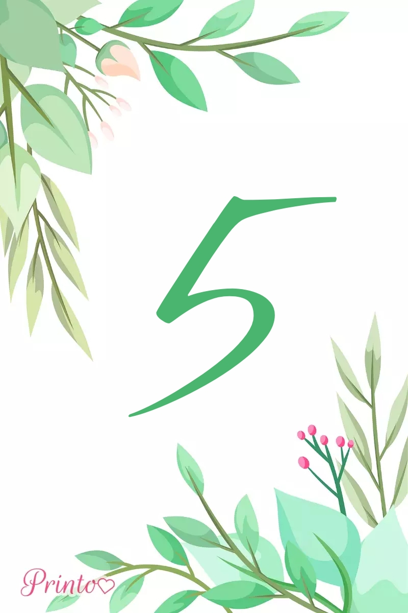 Table number template "Summer mood"