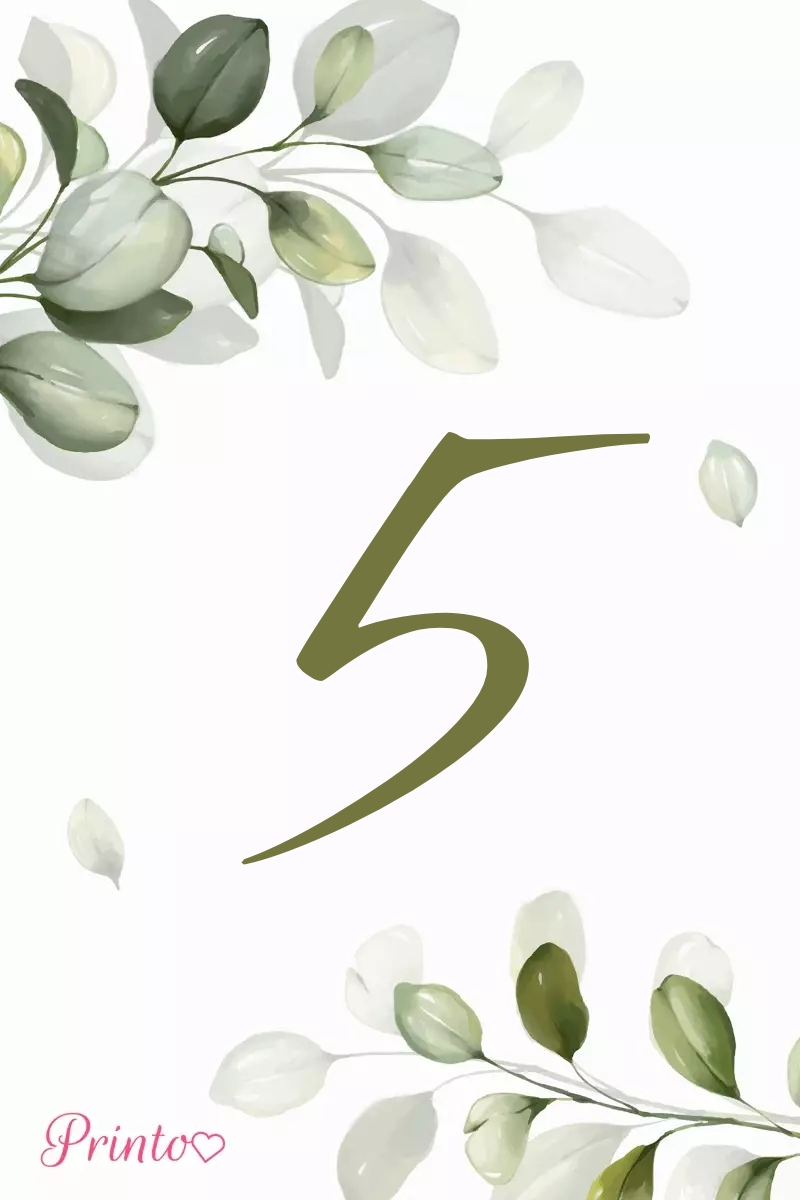 Table number template "Olive morning"