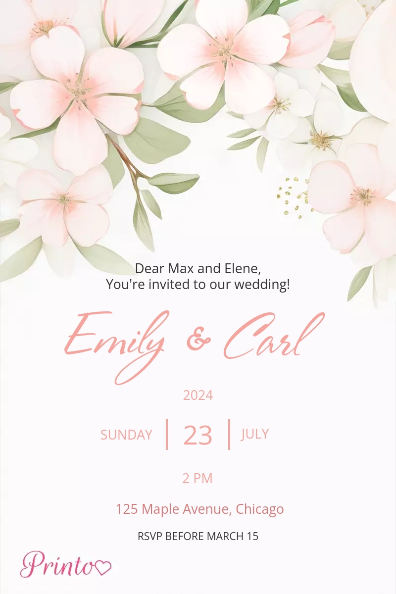 Wedding invitation template "Spring Garden"