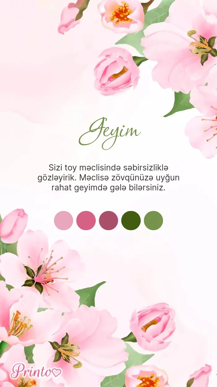 Toy geyim qaydası - Şablon 1