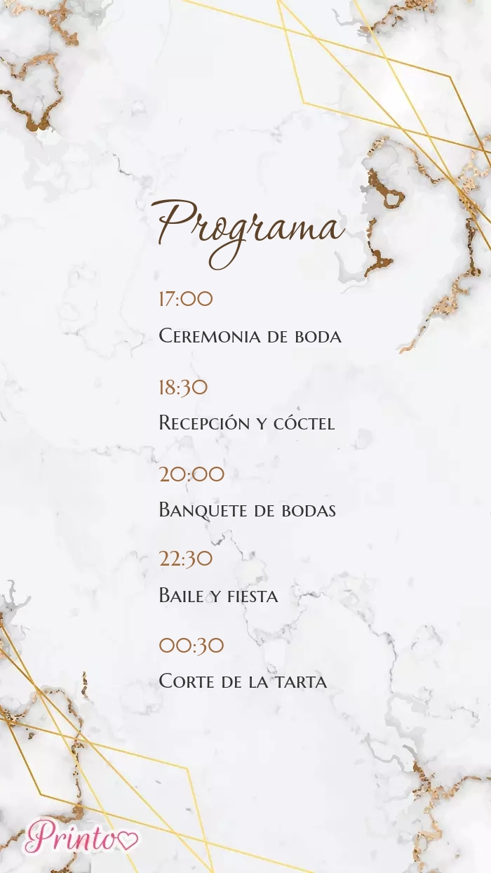 Programa de la boda - Boceto 1