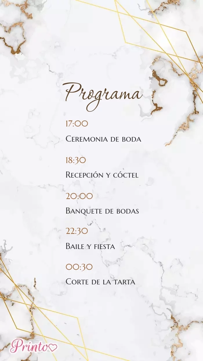 Programa de la boda - Boceto 1