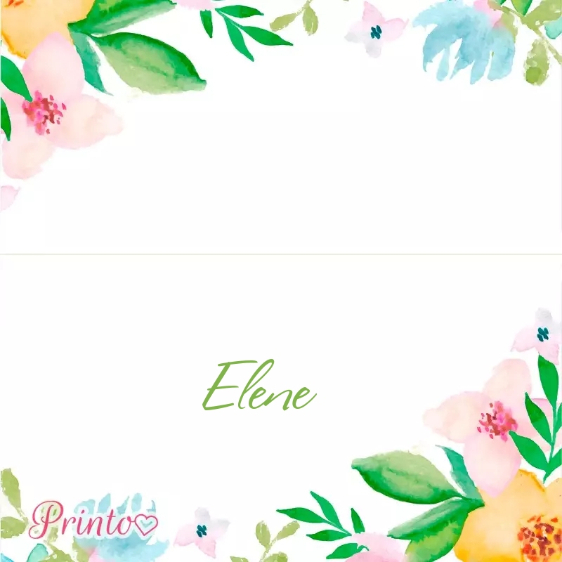 Place card template "Spring breeze"