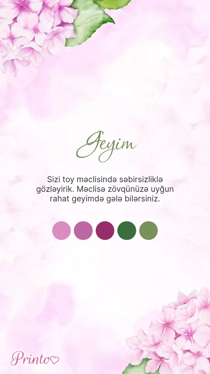 Toy geyim qaydası - Şablon 1