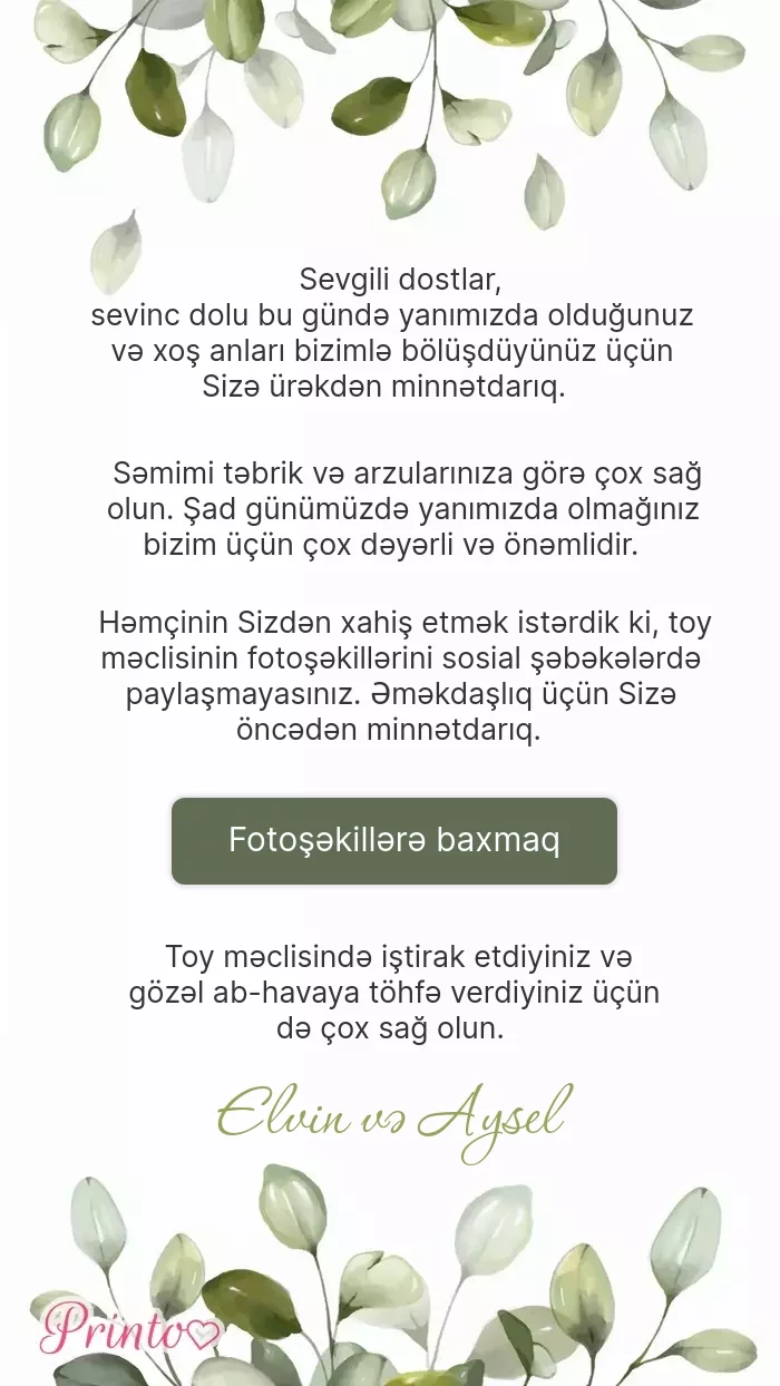 Toy foto hesabatı - Şablon 1