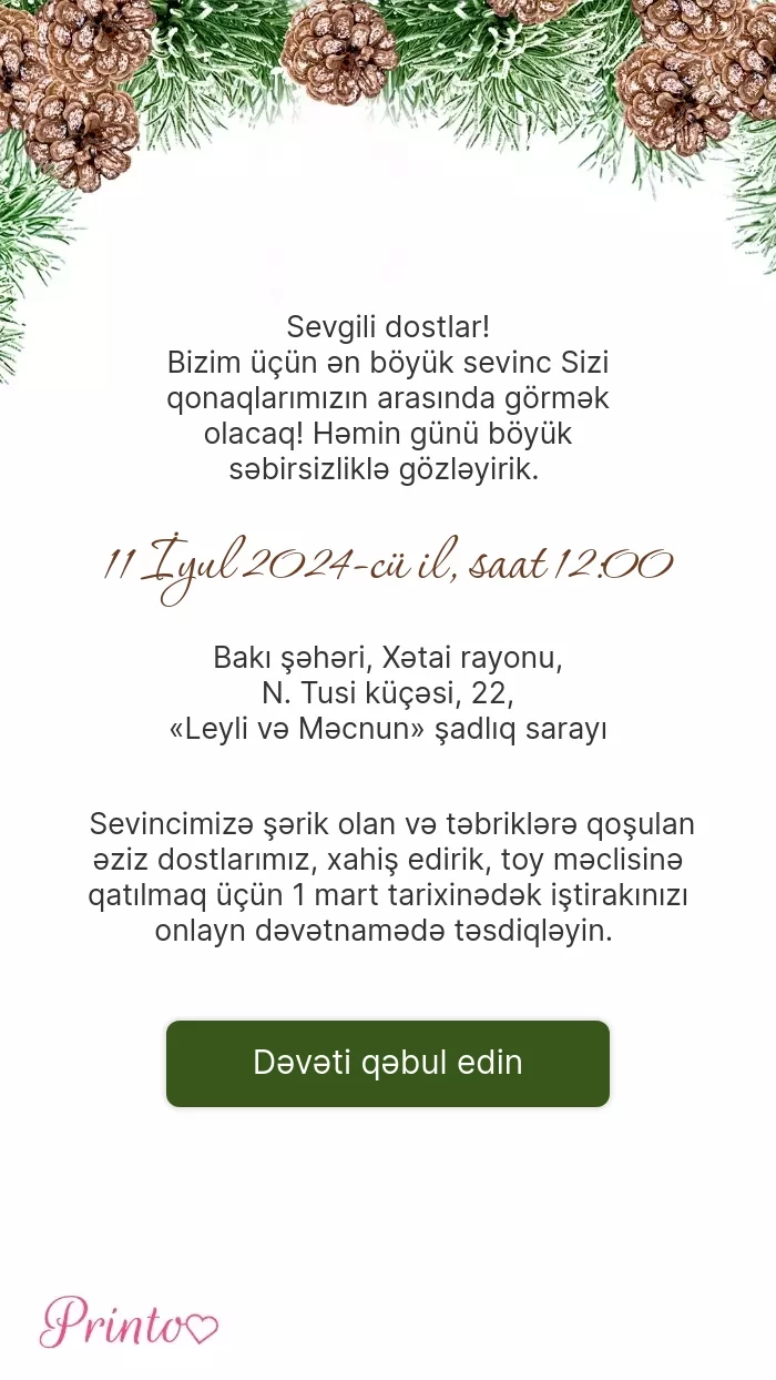 İştirak təsdiqi - Şablon 1