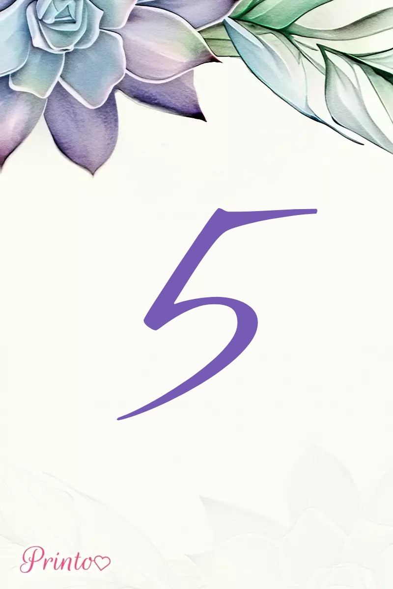 Table number template "Evening rose"