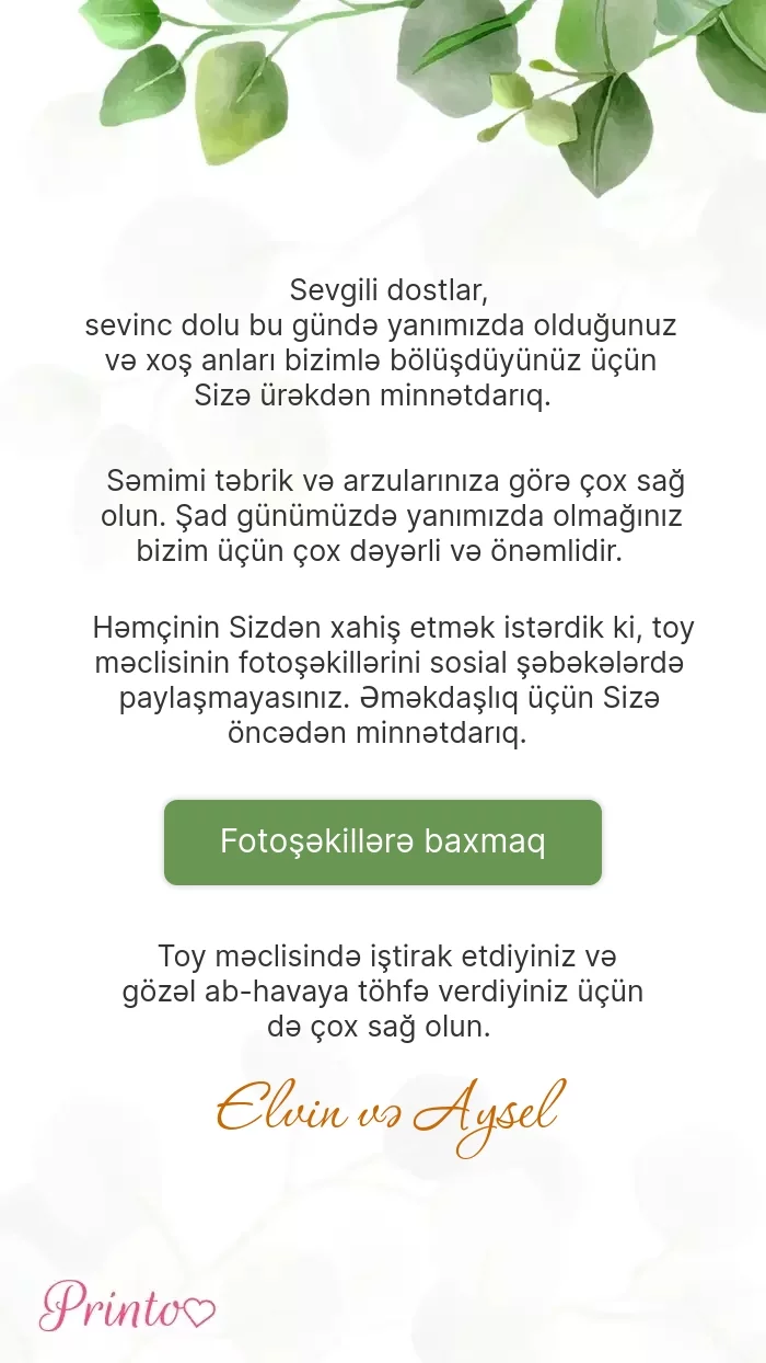 Toy foto hesabatı - Şablon 1