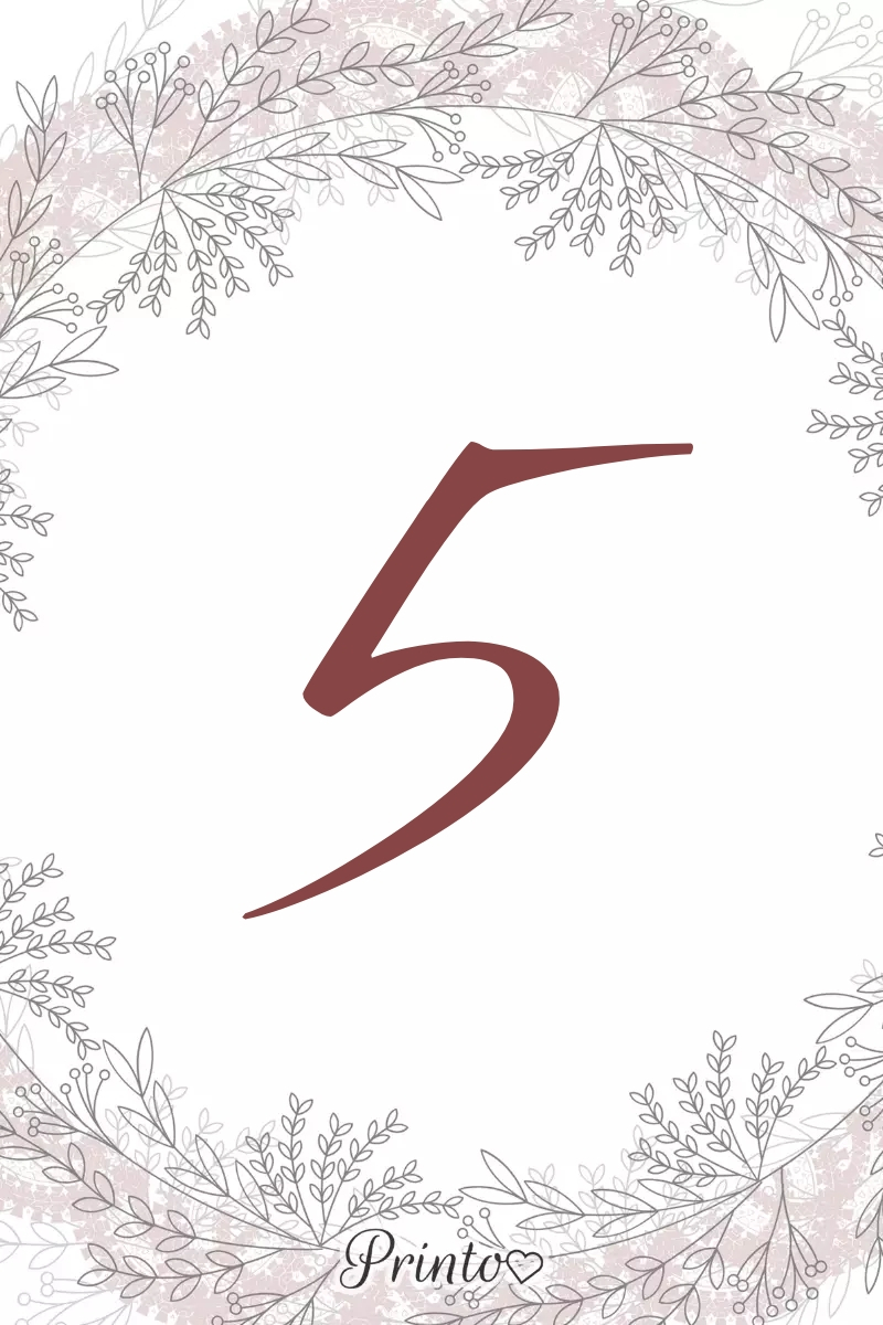 Table number template "Nature's Lace"