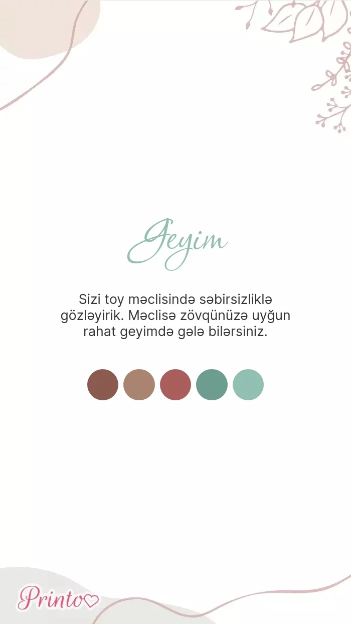 Toy geyim qaydası - Şablon 1