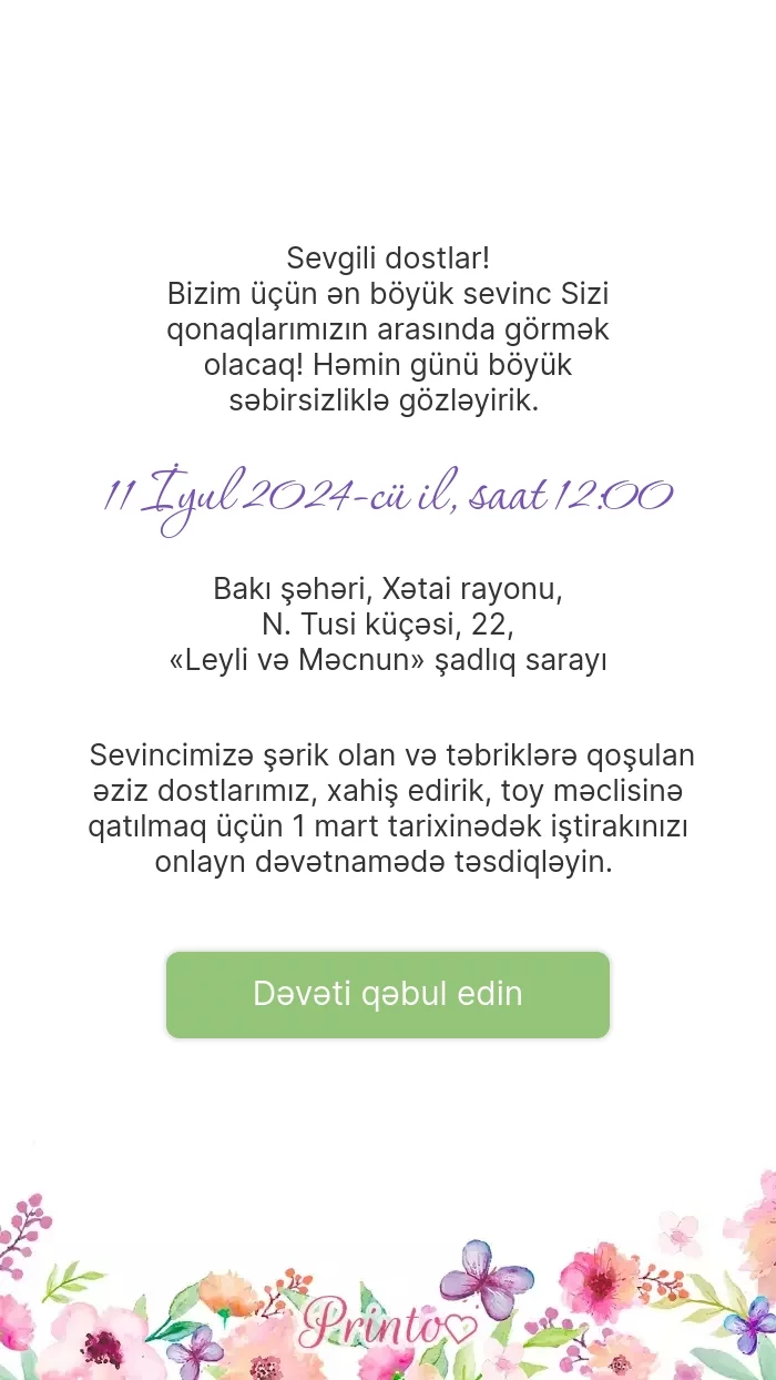 İştirak təsdiqi - Şablon 1