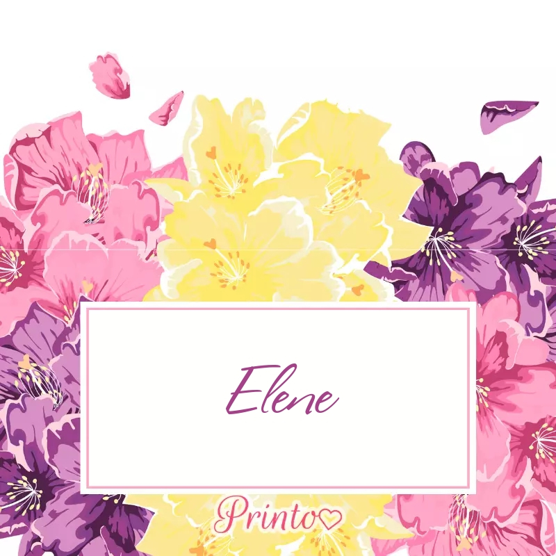 Place card template "Rhododendron beauty"