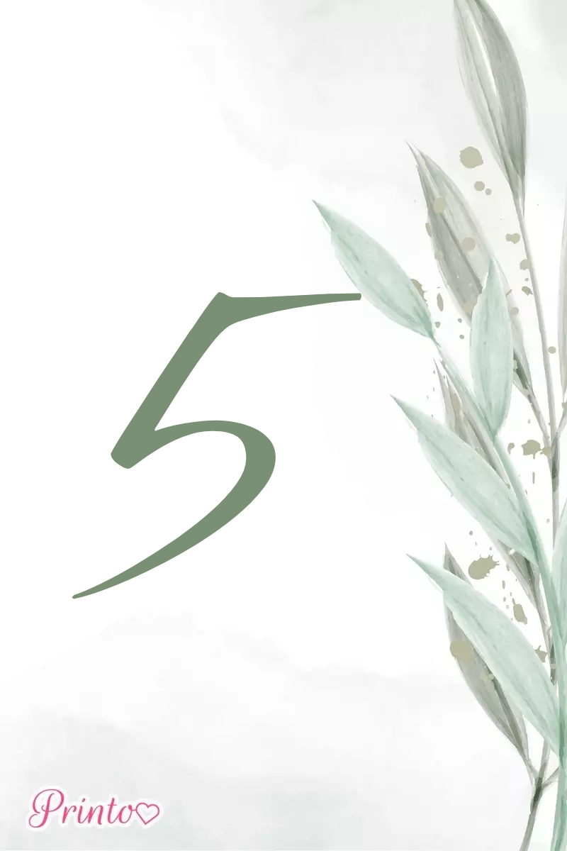 Table number template "Silver eucalyptus"