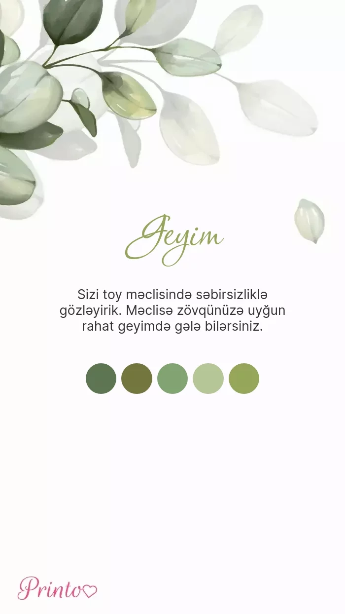 Toy geyim qaydası - Şablon 1