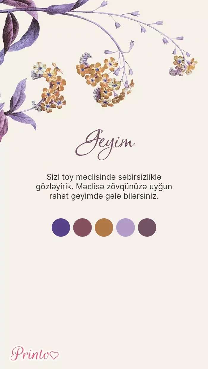 Toy geyim qaydası - Şablon 1