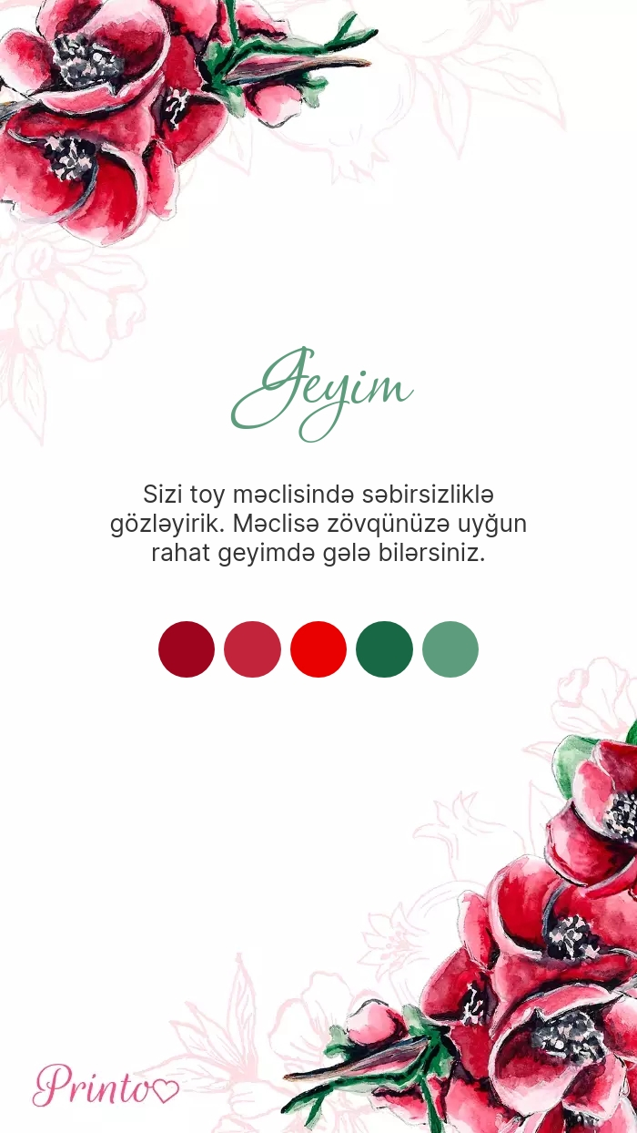 Toy geyim qaydası - Şablon 1