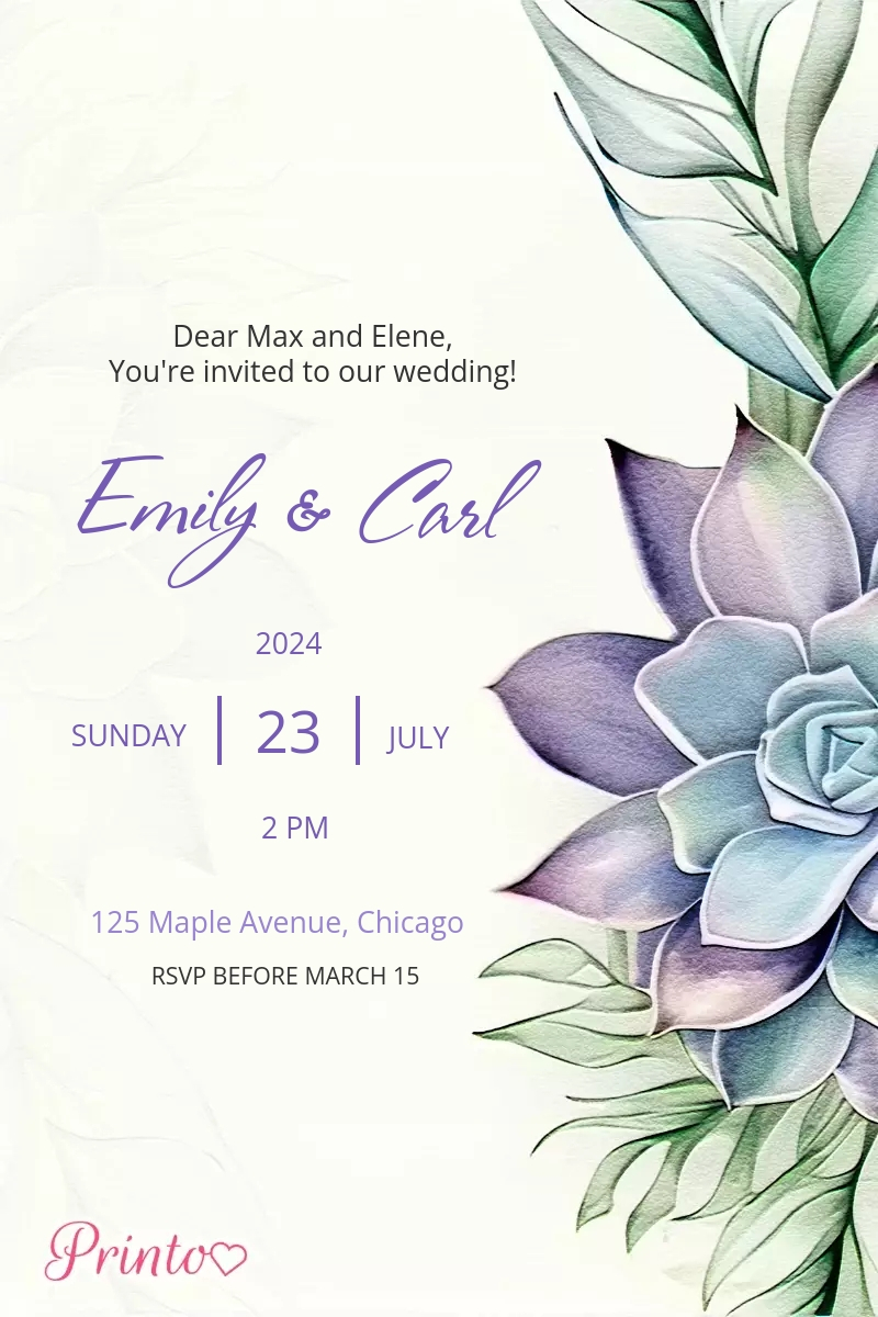 Wedding invitation template "Evening rose"