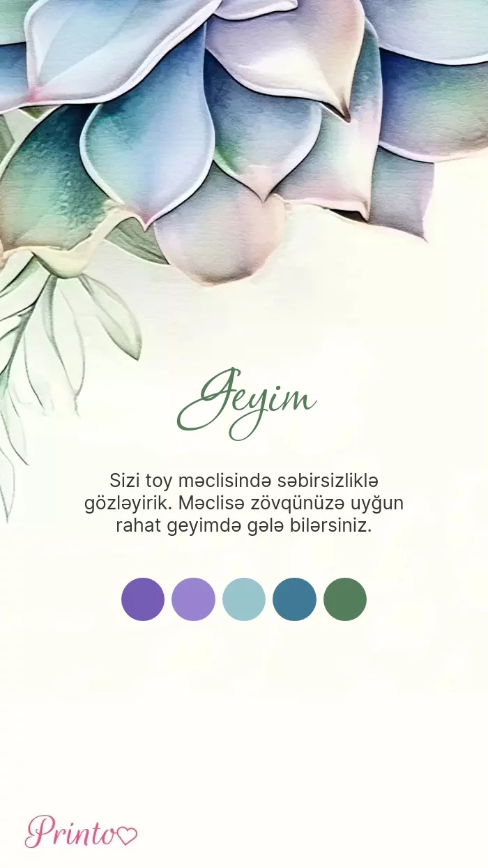 Toy geyim qaydası - Şablon 1