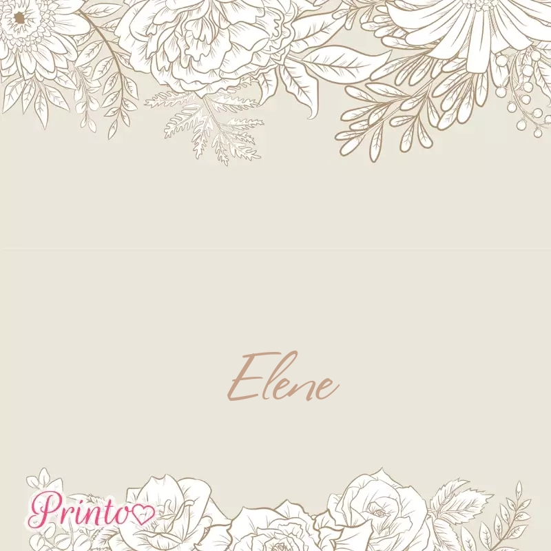 Place card template "Garden of Love"