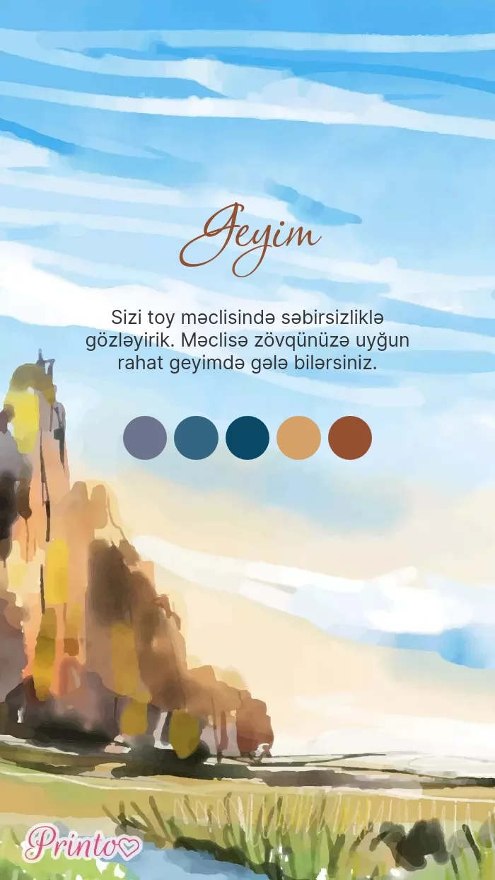 Toy geyim qaydası - Şablon 1