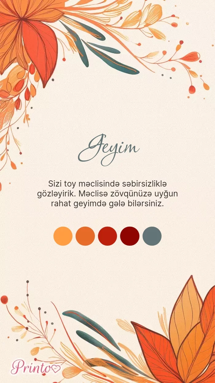 Toy geyim qaydası - Şablon 1