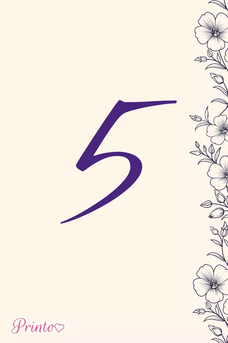 Table number template "Scents of the evening"