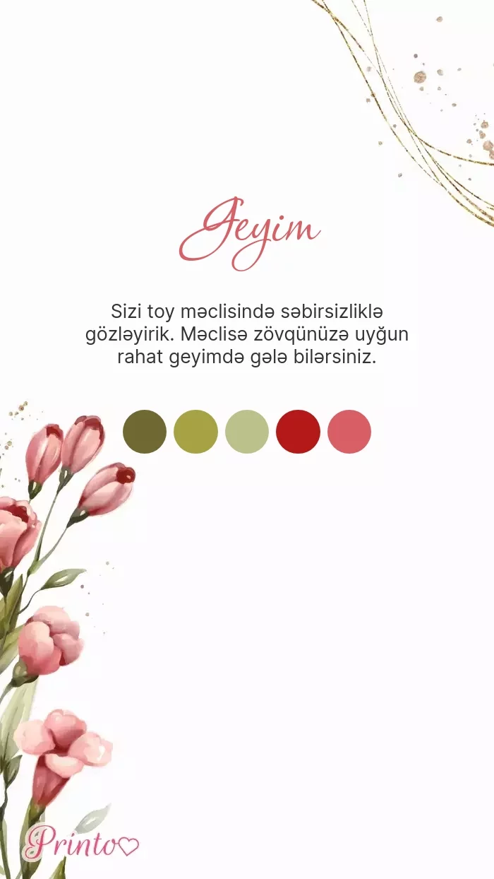 Toy geyim qaydası - Şablon 1