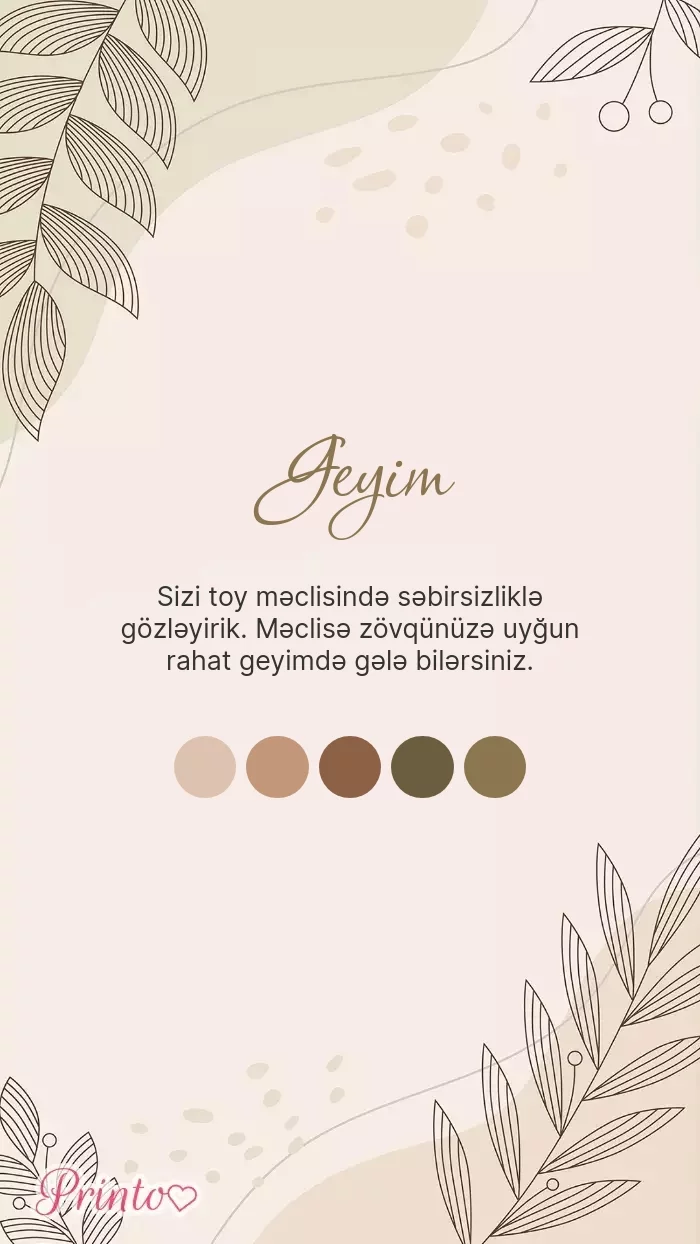 Toy geyim qaydası - Şablon 1