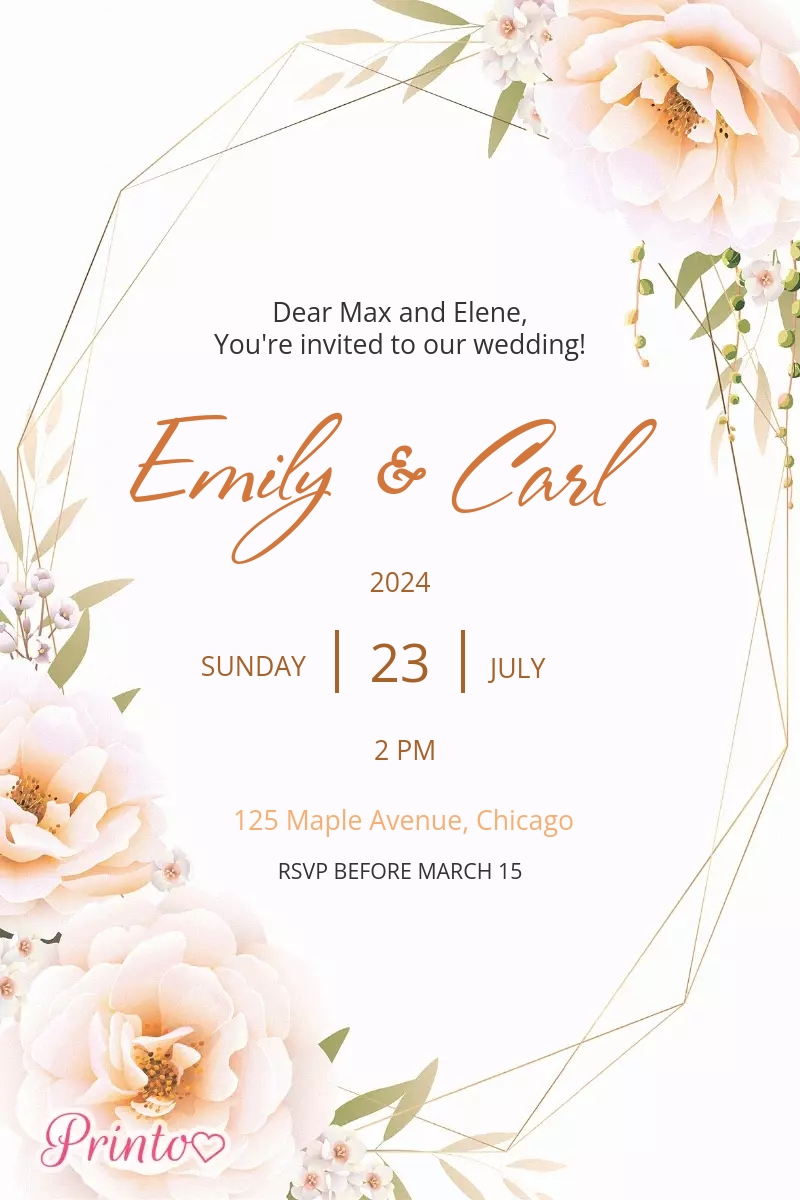 Wedding invitation template "Tender summer"