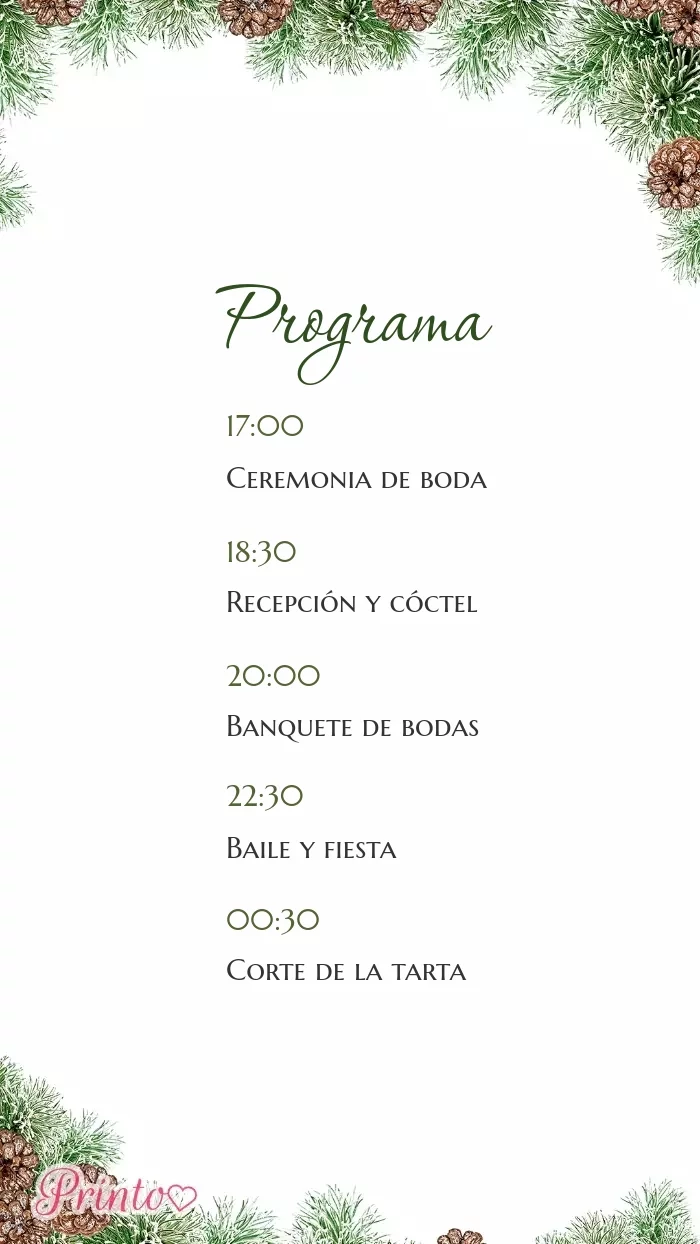 Programa de la boda - Boceto 1