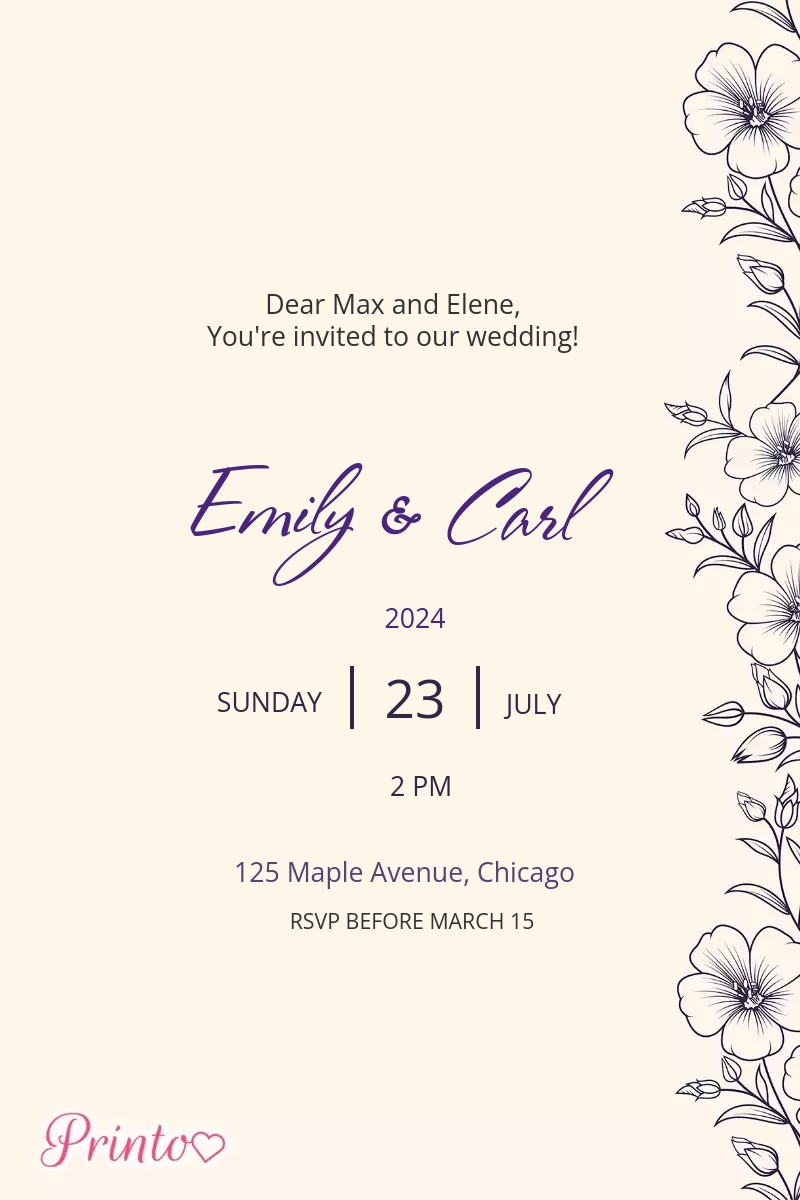 Wedding invitation template "Scents of the evening"
