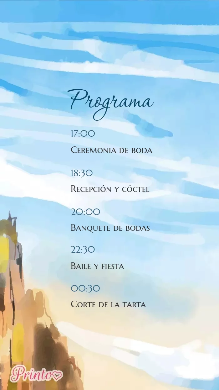 Programa de la boda - Boceto 1