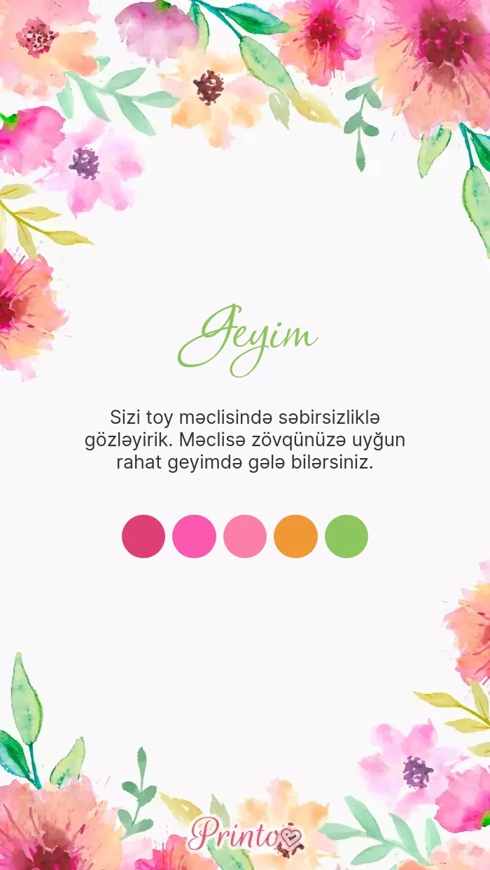 Toy geyim qaydası - Şablon 1