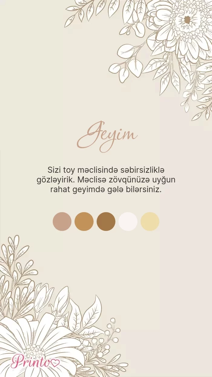 Toy geyim qaydası - Şablon 1