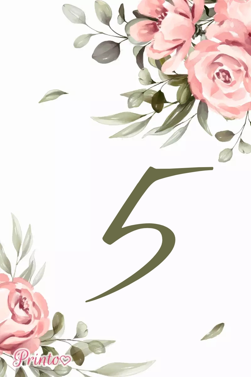 Szablon numeru na stół "Lato róż"