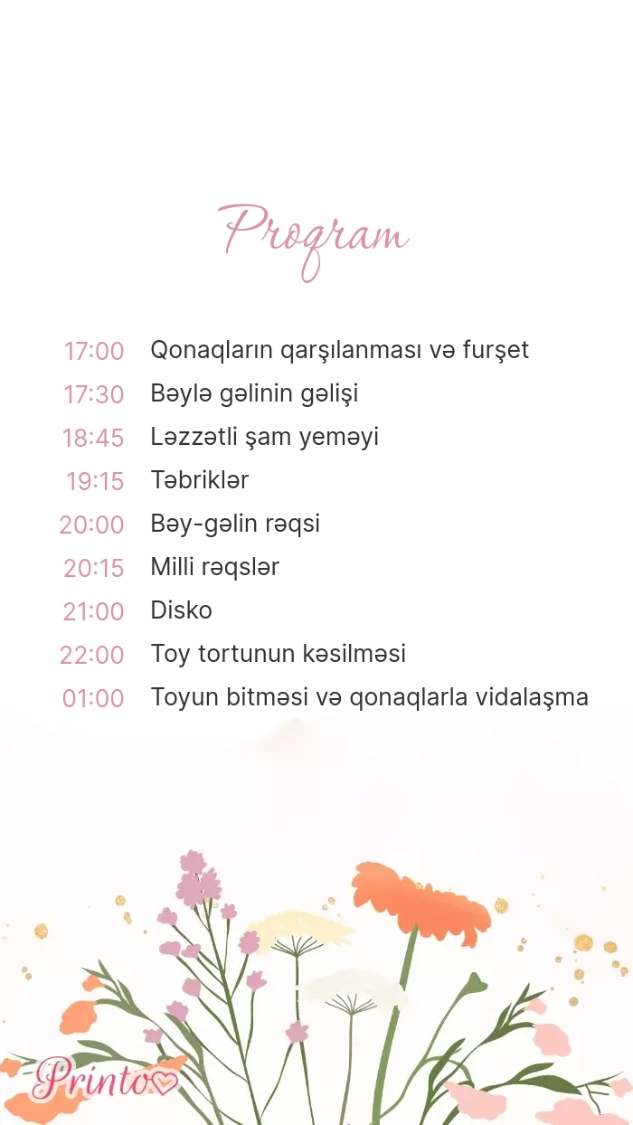 Toy proqramı - Şablon 1