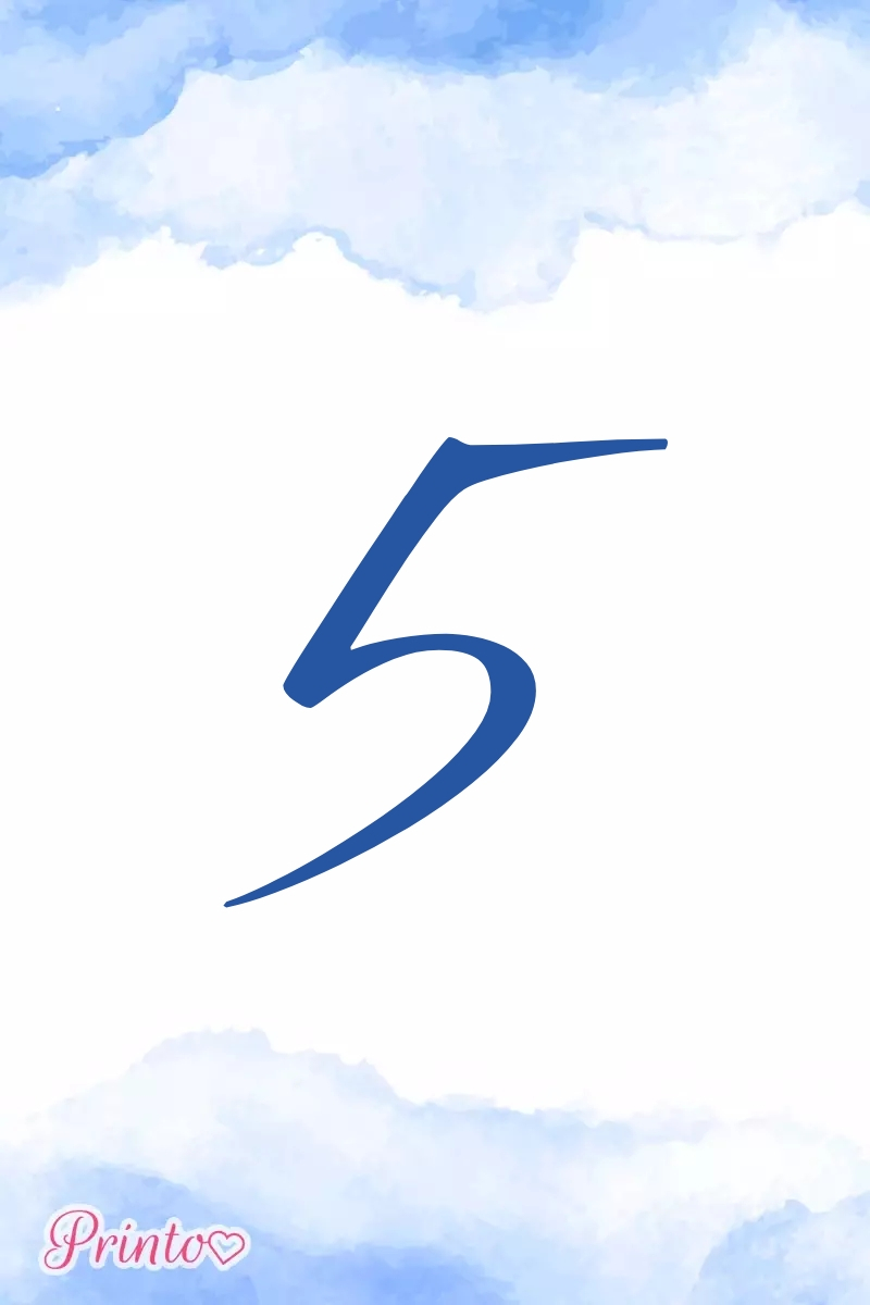 Table number template "Watercolor sky"