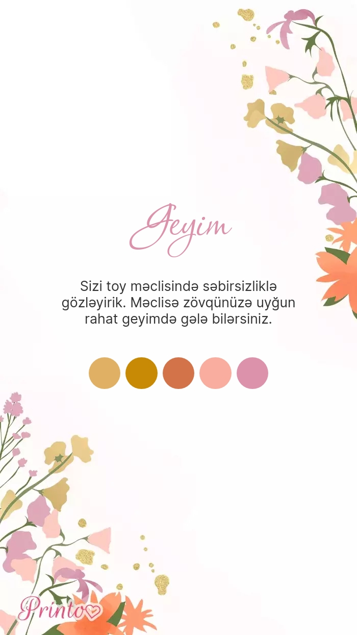 Toy geyim qaydası - Şablon 1