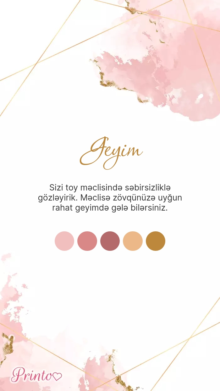 Toy geyim qaydası - Şablon 1