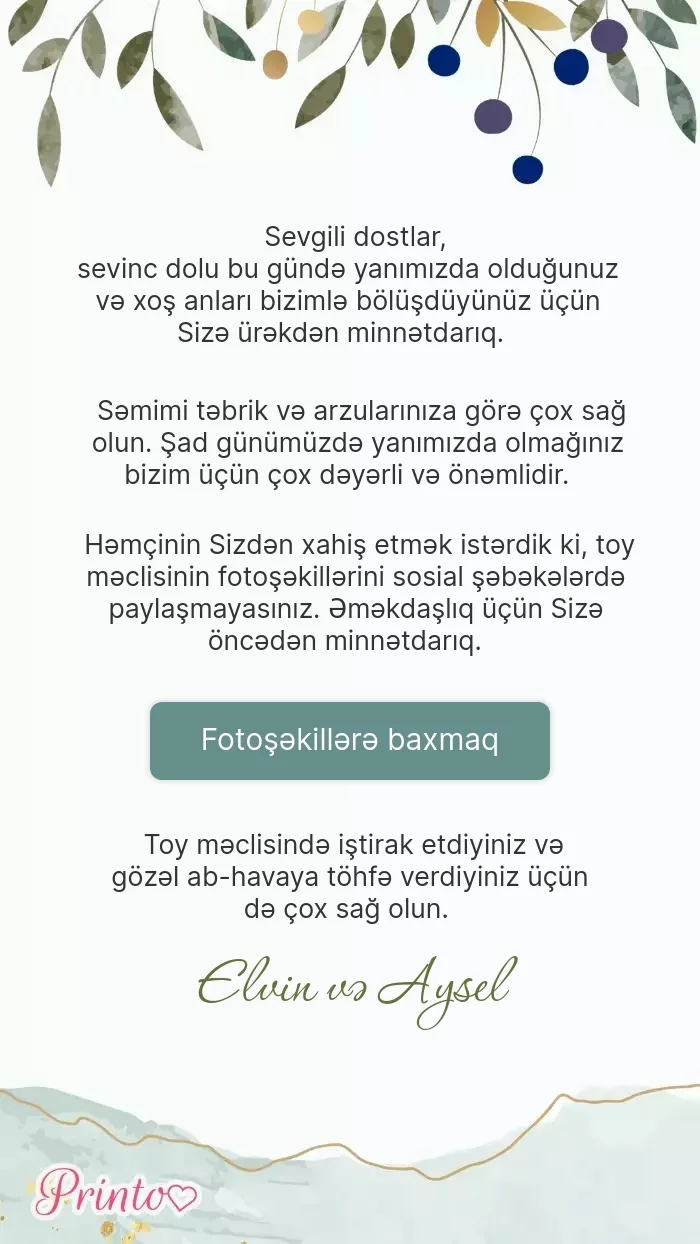 Toy foto hesabatı - Şablon 1