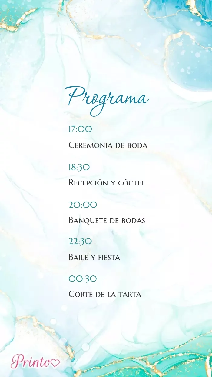 Programa de la boda - Boceto 1