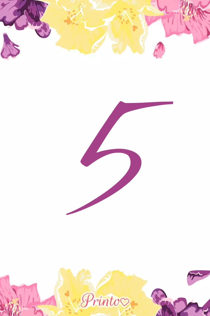 Table number template "Rhododendron beauty"
