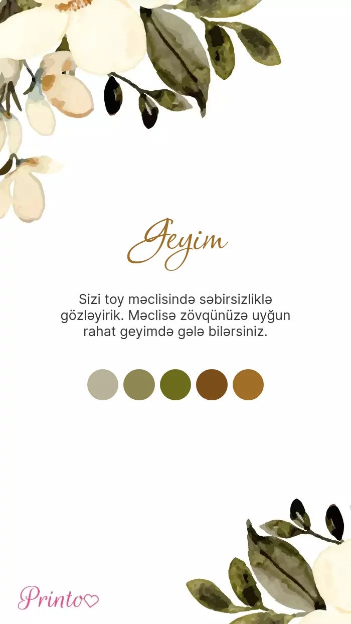 Toy geyim qaydası - Şablon 1