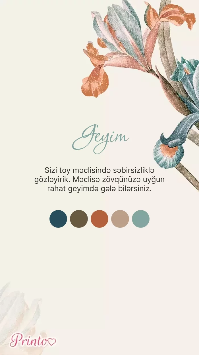 Toy geyim qaydası - Şablon 1