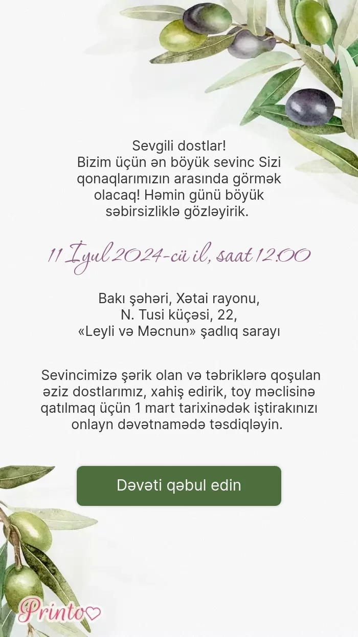 İştirak təsdiqi - Şablon 1