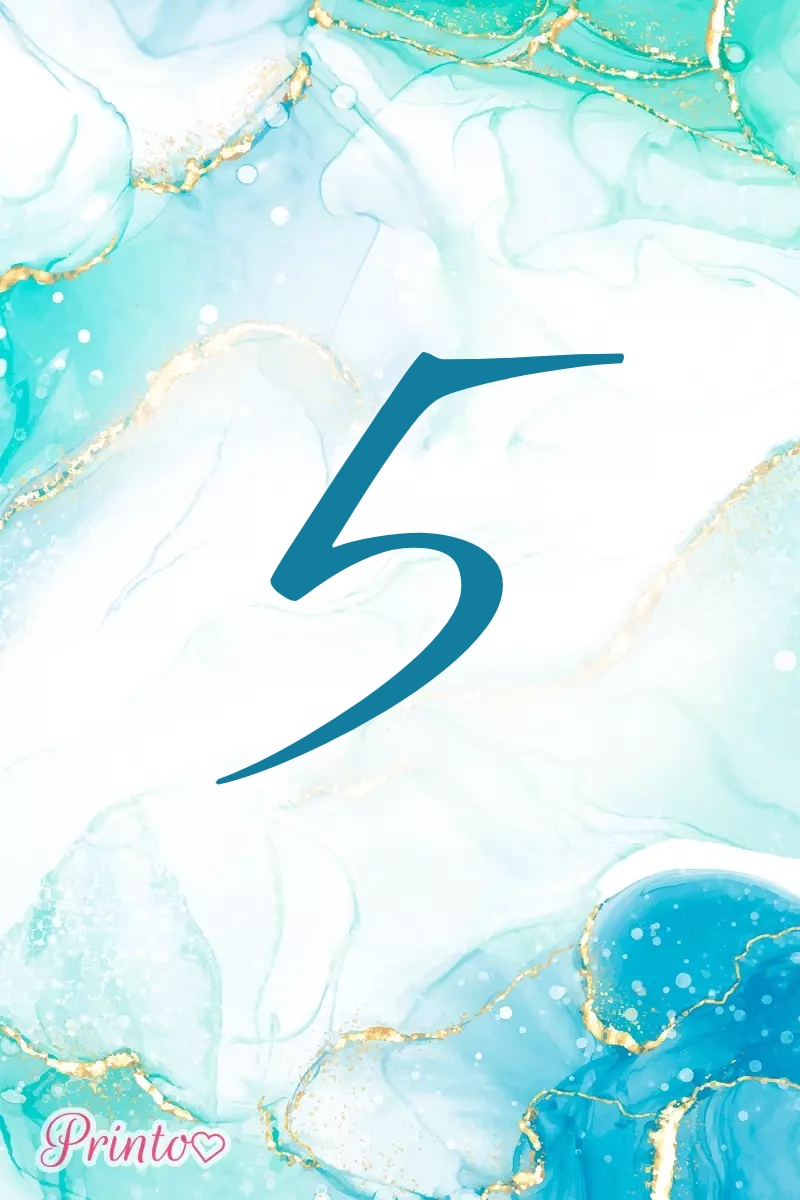 Table number template "Waves of joy"