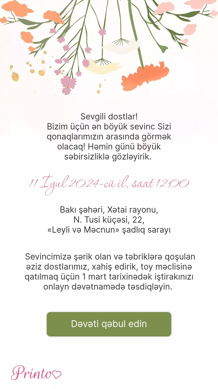 İştirak təsdiqi - Şablon 1