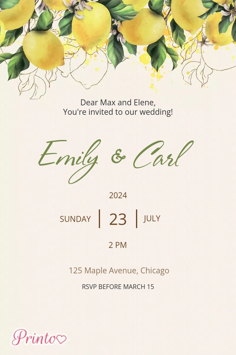 Wedding invitation template "Taste of summer"