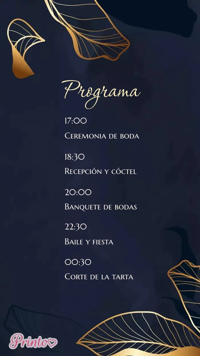 Programa de la boda - Boceto 1